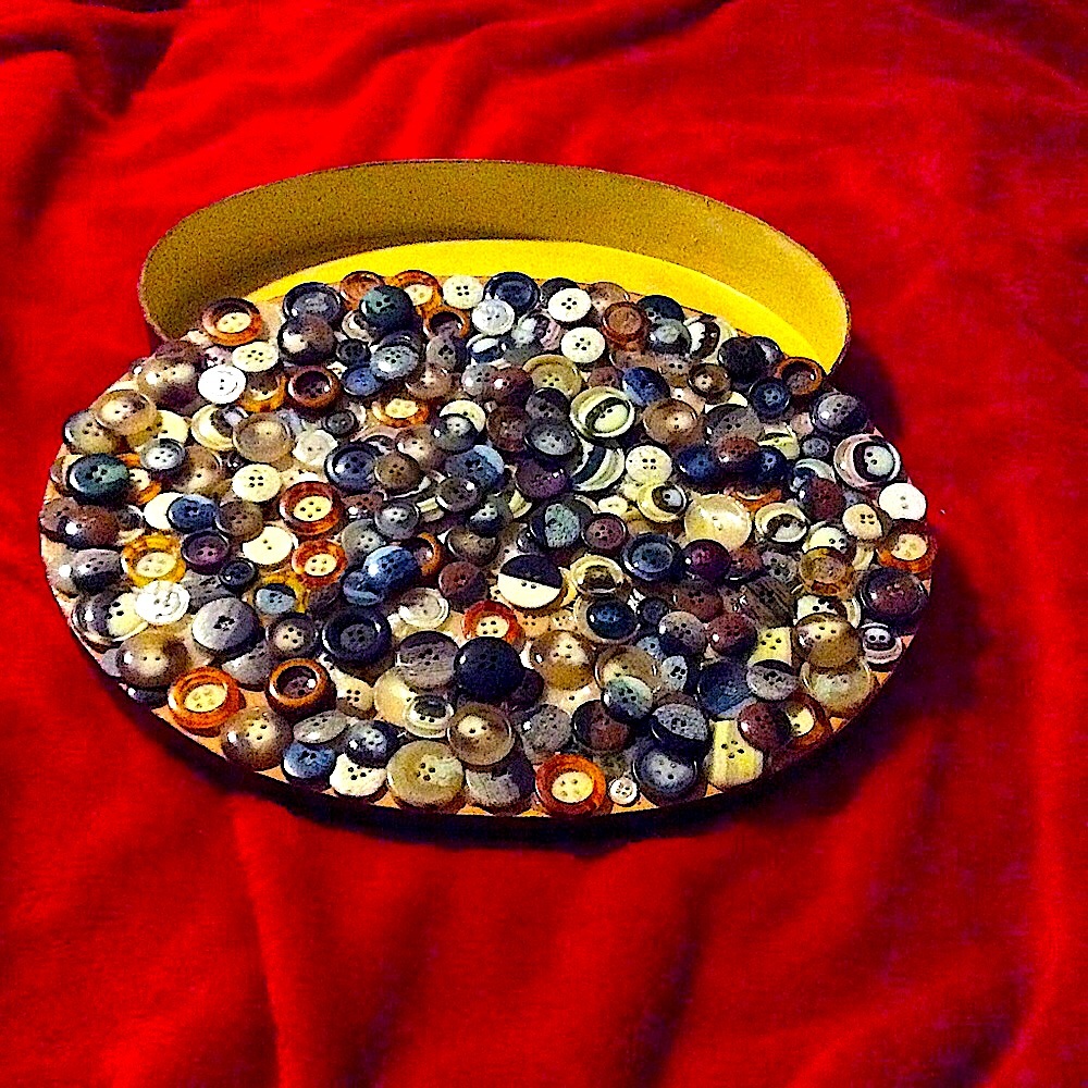 Vintage Button Homemade Storage Box